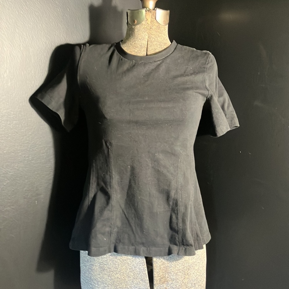Kappahl Peplum Black Cotton T-shirt / Top Size XS